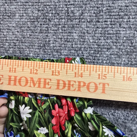 Handmade Boho Asymmetrical Skirt Womens M Green Floral Festival Cottagecore - Picture 4 of 6